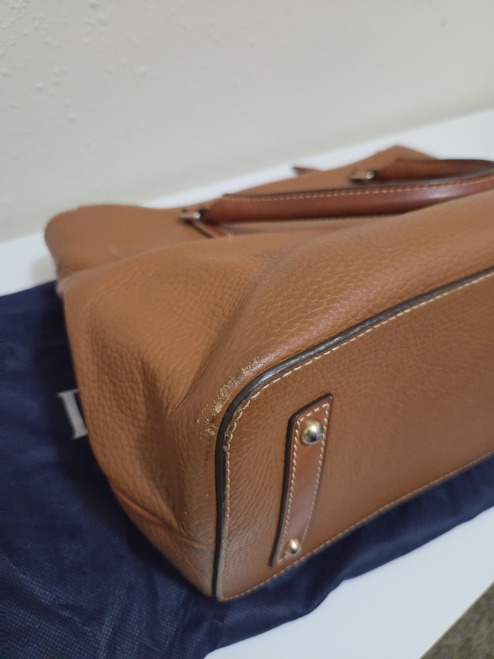 Dooney & Bourke Willa Satchel in Pebble Leather Natural - Picture 7 of 8